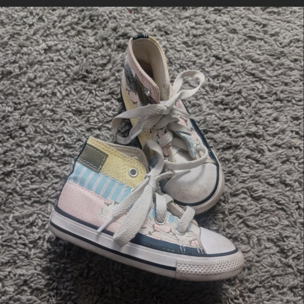 Converse Blue and Yellow High-Top Sneakers